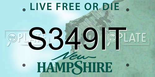 S349IT New Hampshire License Plate