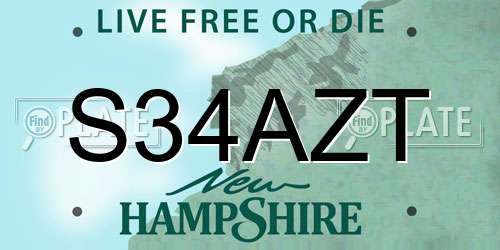 S34AZT New Hampshire License Plate