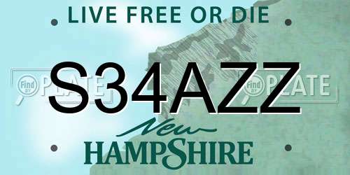S34AZZ New Hampshire License Plate