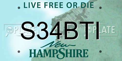 S34BTI New Hampshire License Plate