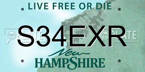 S34EXR New Hampshire License Plate