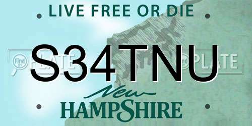 S34TNU New Hampshire License Plate