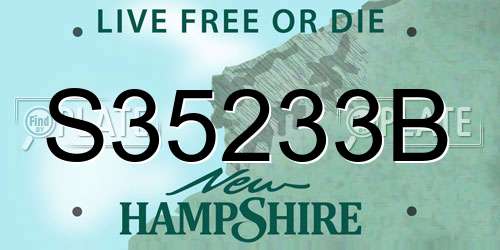 S35233B New Hampshire License Plate