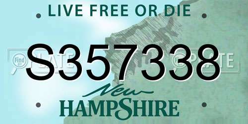 S357338 New Hampshire License Plate