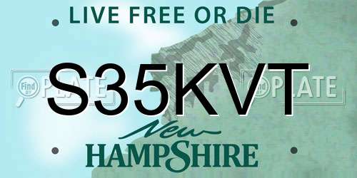 S35KVT New Hampshire License Plate