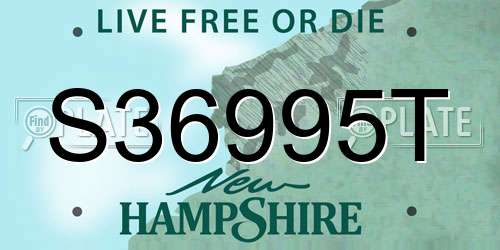 S36995T New Hampshire License Plate