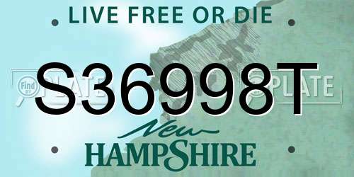 S36998T New Hampshire License Plate
