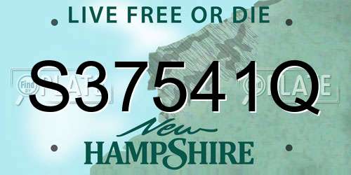 S37541Q New Hampshire License Plate