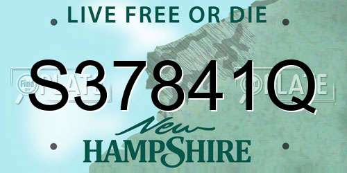 S37841Q New Hampshire License Plate