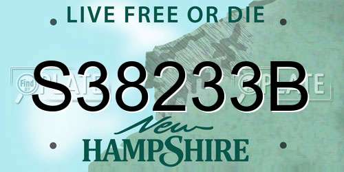 S38233B New Hampshire License Plate