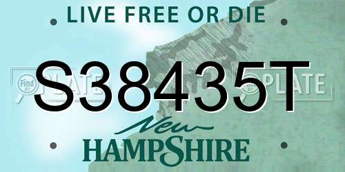 S38435T New Hampshire License Plate