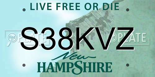 S38KVZ New Hampshire License Plate