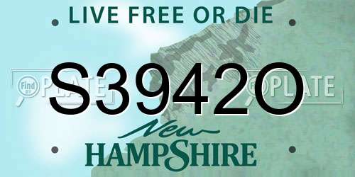 S3942O New Hampshire License Plate