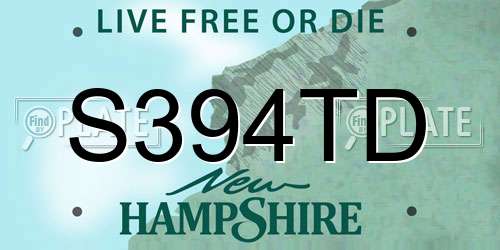 S394TD New Hampshire License Plate
