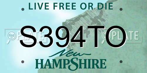 S394TO New Hampshire License Plate