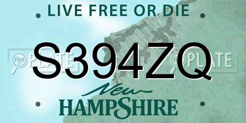 S394ZQ New Hampshire License Plate
