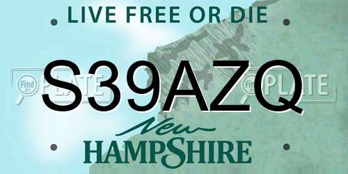 S39AZQ New Hampshire License Plate