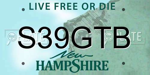 S39GTB New Hampshire License Plate