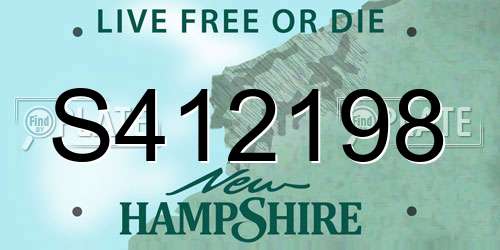 S412198 New Hampshire License Plate