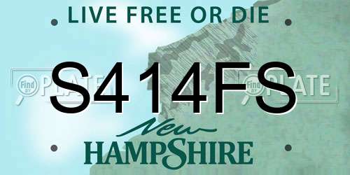S414FS New Hampshire License Plate