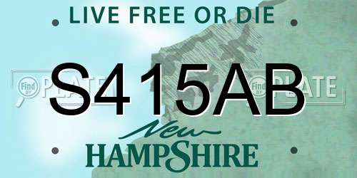 S415AB New Hampshire License Plate