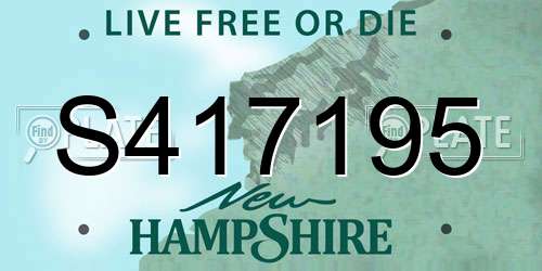 S417195 New Hampshire License Plate