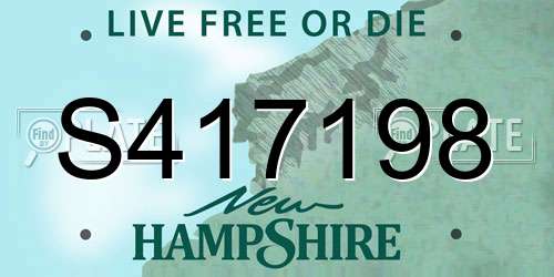 S417198 New Hampshire License Plate