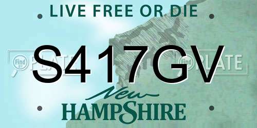 S417GV New Hampshire License Plate