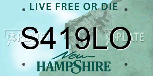 S419LO New Hampshire License Plate