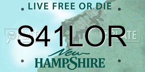 S41LOR New Hampshire License Plate