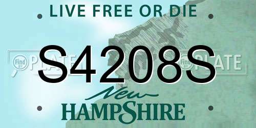 S4208S New Hampshire License Plate