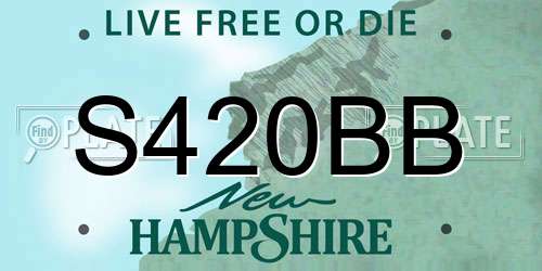 S420BB New Hampshire License Plate