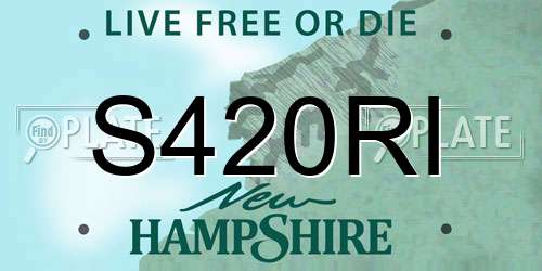 S420RI New Hampshire License Plate