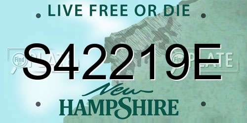 S42219E New Hampshire License Plate