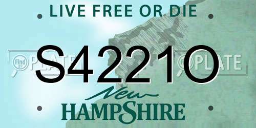 S4221O New Hampshire License Plate