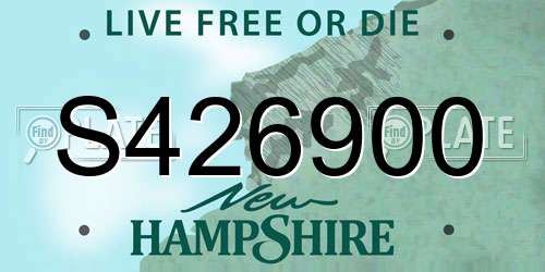 S426900 New Hampshire License Plate