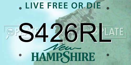 S426RL New Hampshire License Plate