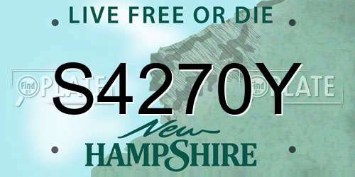 S4270Y New Hampshire License Plate