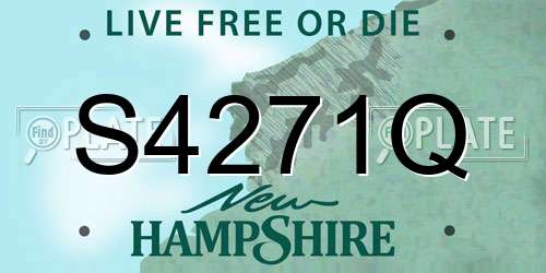 S4271Q New Hampshire License Plate