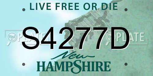 S4277D New Hampshire License Plate