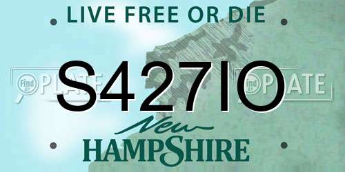 S427IO New Hampshire License Plate
