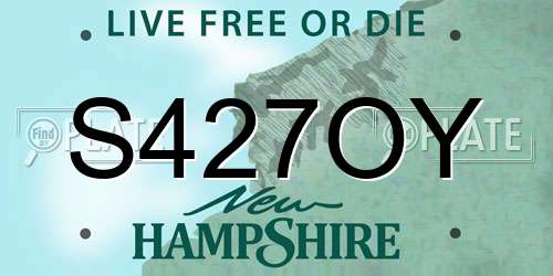 S427OY New Hampshire License Plate