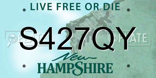 S427QY New Hampshire License Plate