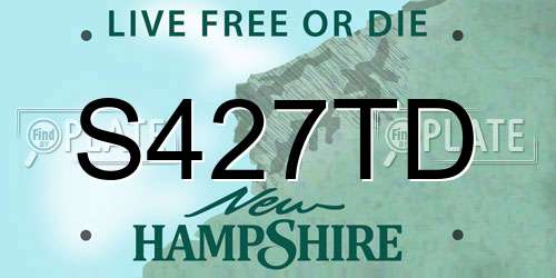 S427TD New Hampshire License Plate