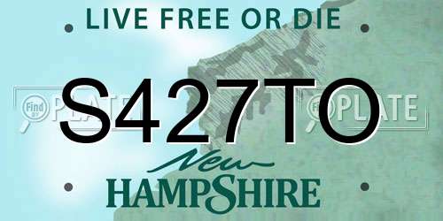 S427TO New Hampshire License Plate