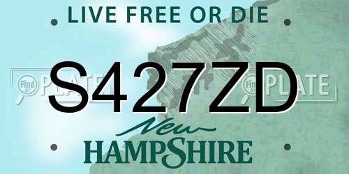 S427ZD New Hampshire License Plate