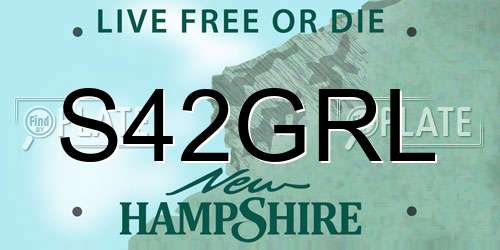 S42GRL New Hampshire License Plate