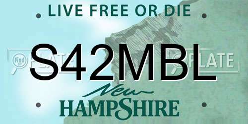 S42MBL New Hampshire License Plate