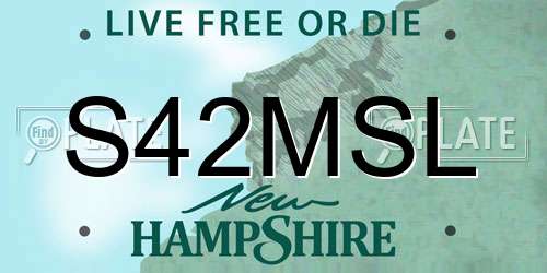 S42MSL New Hampshire License Plate