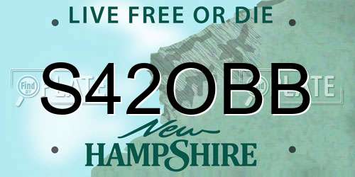 S42OBB New Hampshire License Plate